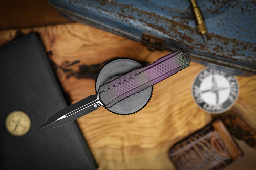 Microtech Cypher II Double Edge Black Purple X51