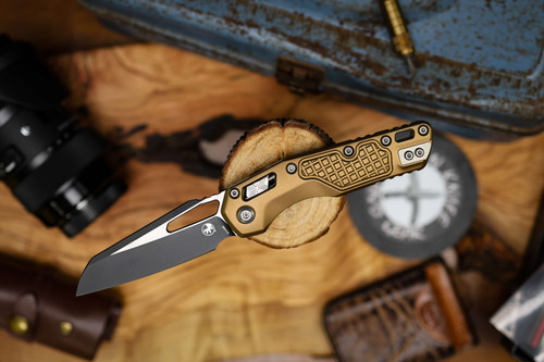 Microtech Black Blade Aluminum Frag Tan 210-1FRTA