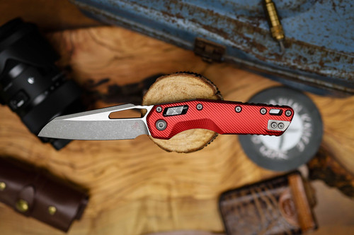 Microtech MSI Apocalyptic Standard Fluted Aluminium Red 210-10APFLRD