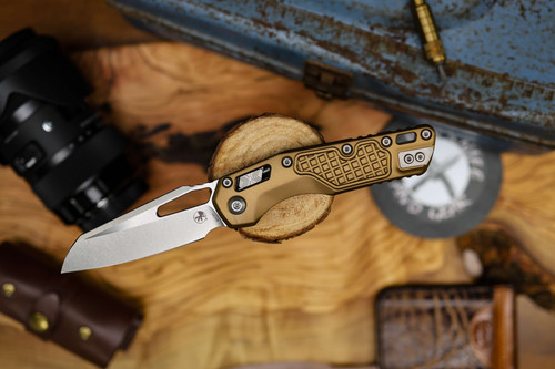 Microtech MSI Stonewash Standard Frag Aluminum Tan 210-10FRTA