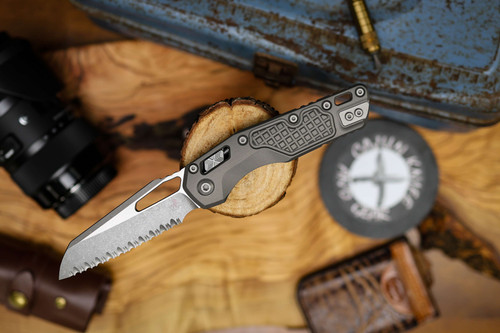 Microtech MSI Apocalyptic Full Serrate Frag Natural Clear 210-12APFRNC