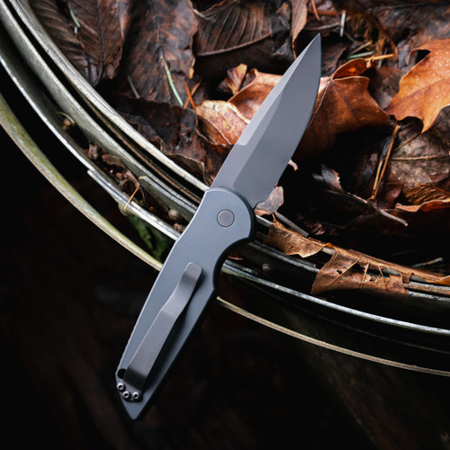 ProTech Tactical Response 3 OPERATOR EDITION, Clip Point Blade, Black Handle groove texture frame, Sterile Black Blade, All Black Hardware, Tritium button TR-3 SWAT Operator