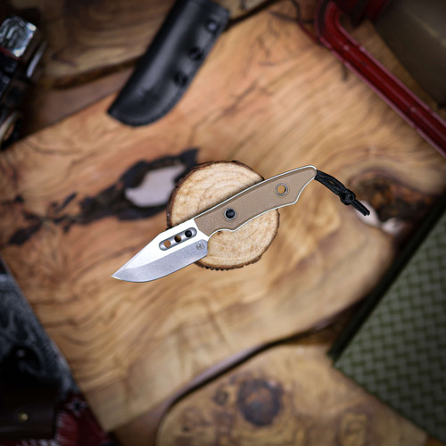 HERETIC KNIVES KOBOLD BOWIE STONEWASH STANDARD FLAT DARK EARTH G10 HANDLE SCALES. H065-2A-FDE-G10
