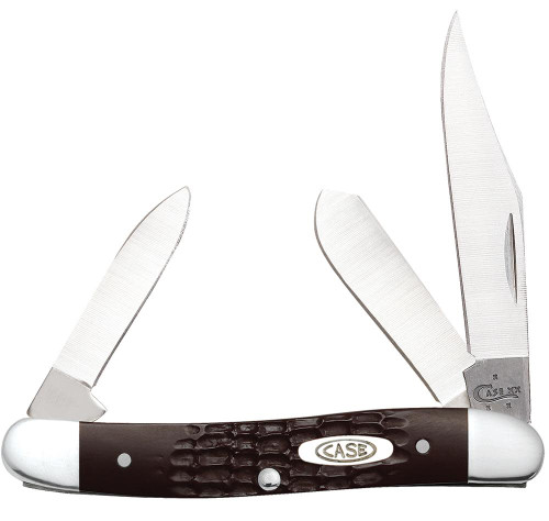 CASE BROWN SYNTHETIC MEDIUM STOCKMAN WITH PEN BLADE