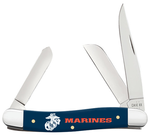 CASE USMC® EMBELLISHED NAVY BLUE SYNTHETIC SMOOTH MEDIUM STOCKMAN GIFT SET