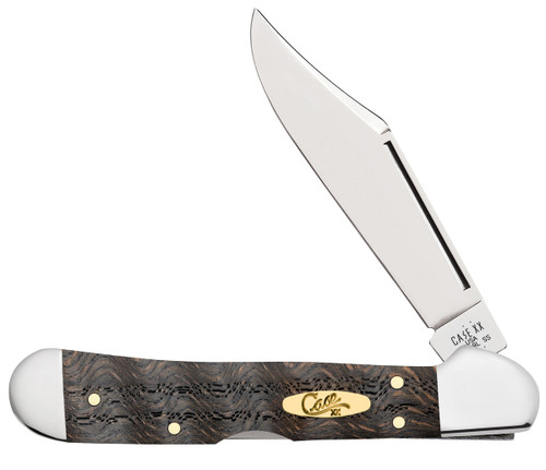 CASE SMOOTH BLACK CURLY OAK WOOD MINI COPPERLOCK®