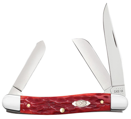 CASE PEACH SEED JIG DARK RED BONE CS MEDIUM STOCKMAN