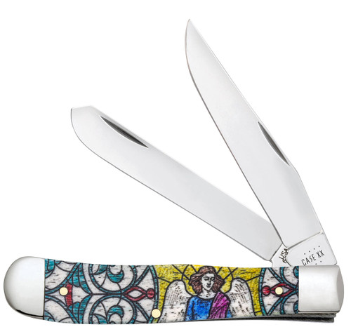 CASE STAINED GLASS ANGEL NATURAL BONE COLOR WASH TRAPPER
