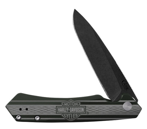 CASE HARLEY DAVIDSON® EMBELLISHED SMOOTH OD GREEN ANODIZED ALUMINUM HANDLE KINZUA