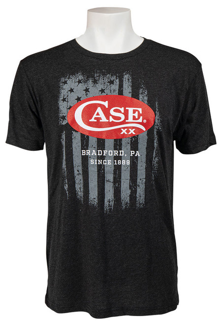 CASE BLACK T-SHIRT (FLAG W /RED CASE LOGO)