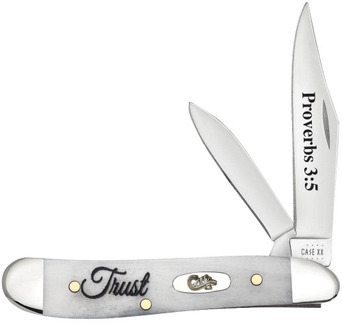 CASE RELIGIOUS SAYINGS TRUST EMBELLISHED SMOOTH NATURAL BONE PEANUT