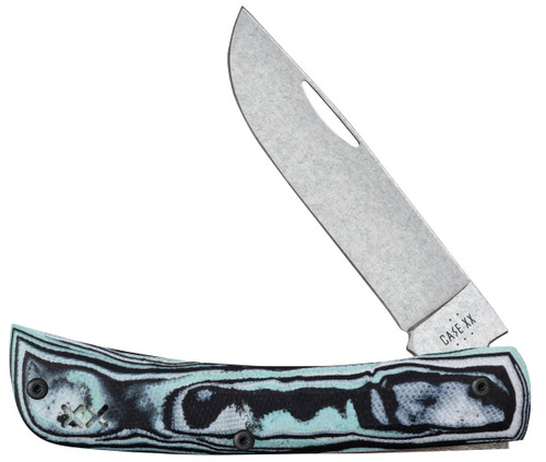 CASE CROSSROADS SMOOTH SEAFOAM GREEN BURL G-10 XR SOD BUSTER JR