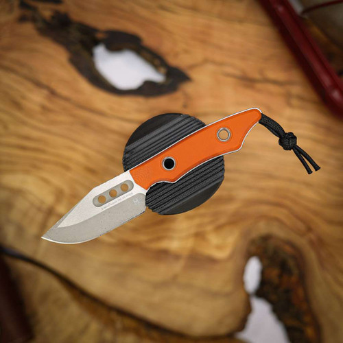 HERETIC KNIVES KOBOLD BOWIE BATTLEWORN STANDARD ORANGE G10 HANDLE SCALES. H065-5A-OG-G10