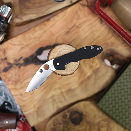Spyderco Retract Black G-10 Plainedge