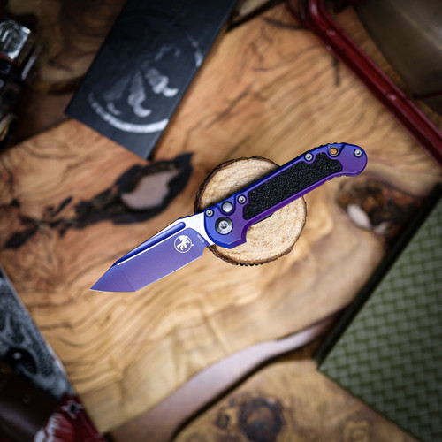 Microtech LUDT Tanto Gen III Signature Series Purple Aurora Standard Low Polish Hardware 1136-1LPPUAUS