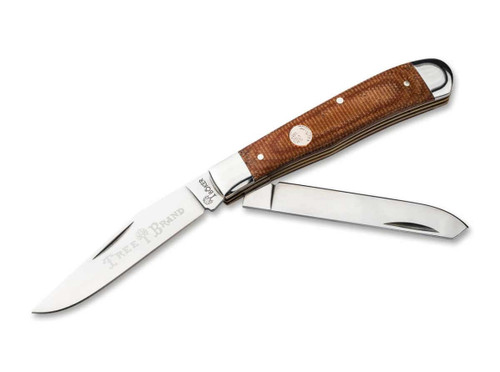 BOKER TREEBRAND TRAPPER CANVAS MICARTA, BROWN 110889