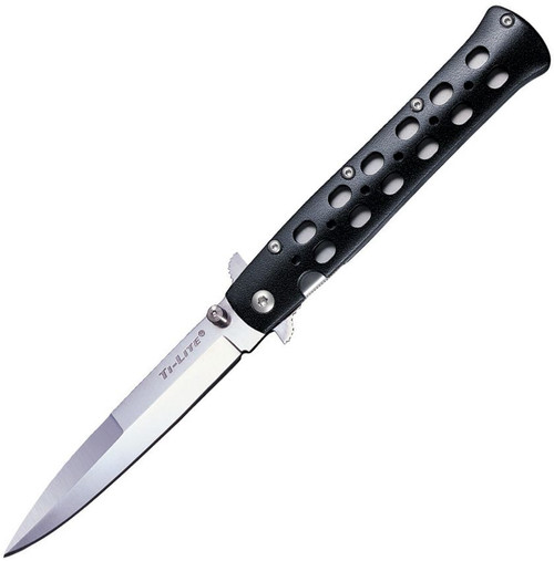 COLD STEEL 4" TI-LITE ZY-EX / 8.75" OVERALL / 3MM THICK / 4.75" BLACK ZY-EX HANDLE / AUS8A / AMBI BELT CLIP