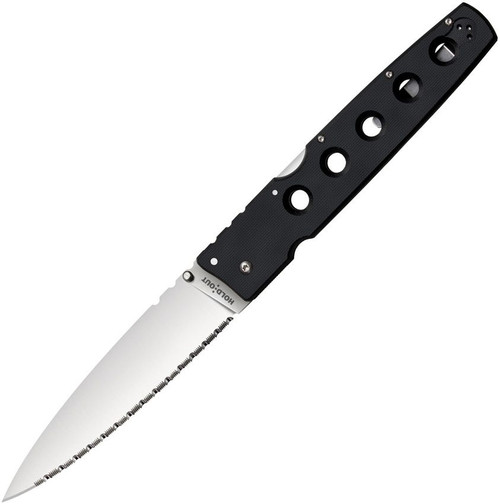 COLD STEEL HOLD OUT SERRATED / 13-3/16" OVERALL / 6" BLADE / 3.8MM THICK / 7-3/16" G-10 HANDLE / S35VN