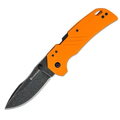 COLD STEEL ENGAGE / 3" DROP POINT BLADE / 4116SS BLACK STONEWASH / ORANGE GFN HANDLE / BLISTER CS-FL-30DPLD-BOZ