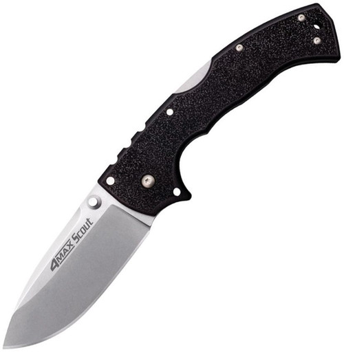 COLD STEEL 4-MAX SCOUT / 10" OVERALL / 4" BLADE / 4.8MM THICK / 6" BLACK GRIV-EX HANDLE / AUS10A