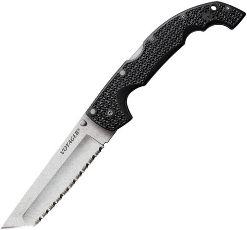 COLD STEEL VOYAGER XL / 5.5" TANTO SERRATED BLADE / 12.25" OVERALL / 4MM THICK / AUS10A / 6.75" HANDLE