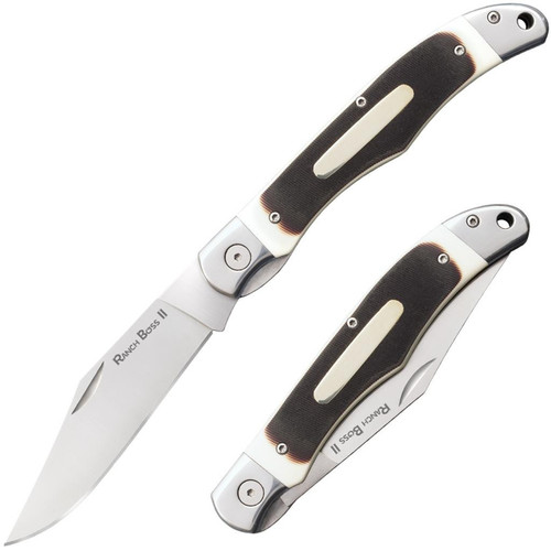 COLD STEEL RANCH BOSS II / 9.25" OVERALL / 4" BLADE / 3.5MM THICK / SK-5 STEEL / BLISTER PACK