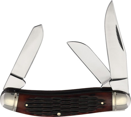 COLD STEEL GENTLEMAN'S STOCKMAN / 3.75" CLOSED / 3 BLADES (2.5"-2.1"-2") / 8CR13MOV / JIGGED BONE / BLSTR