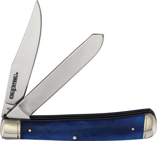 COLD STEEL TRAPPER KNIFE / 4.125" CLOSED / 2 BLADES (BOTH 3.3") / 8CR13MOV / BLUE BONE / BLISTER PACK