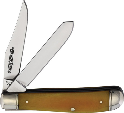 COLD STEEL MINI TRAPPER / 2.5" CLOSED / 2 BLADES (2.6" - 2.7") / 8CR13MOV STEEL / YELLOW BONE / BLISTER PACK