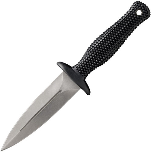 COLD STEEL COUNTER TAC II / 6.75" OVERALL / 3-3/8" BLADE / 4MM THICK / JAPANESE AUS8A W/ STONEWASH FINISH / 3-3/8" BLACK KRAY-EX HANDLE / SECURE-EX SHEATH