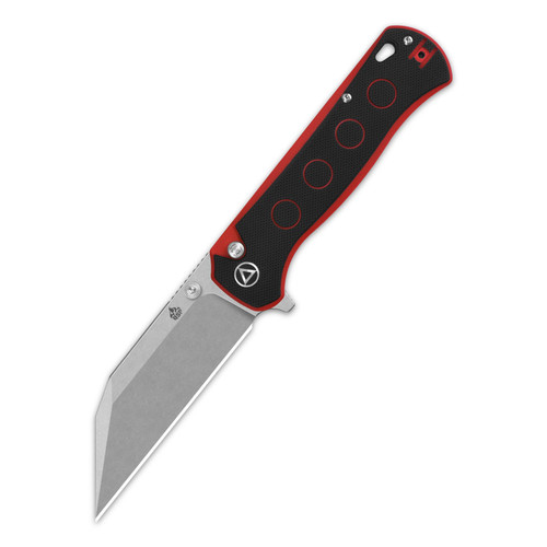 QSP Swordfish Sandvik 14C28N, stonewash, Handle: Black/Red G10