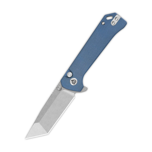 QSP Grebe T Sandvik 14C28N, stonewash, Handle: Blue micarta QS148-B1