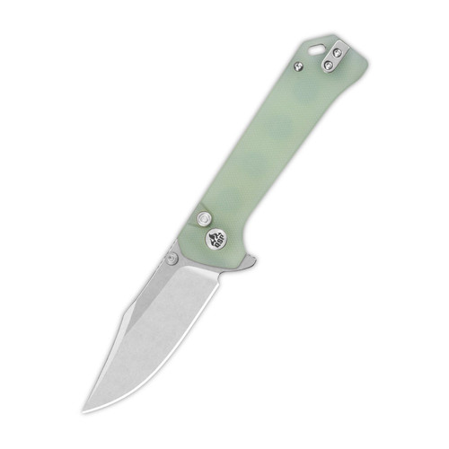 QSP Grebe Sandvik 14C28N, stonewash, Handle: Jade G10