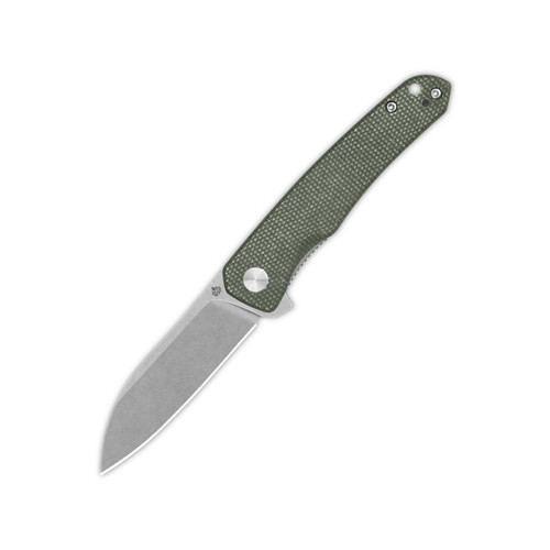 QSP Otter Sandvik 14C28N, stonewash, Handle: Green micarta