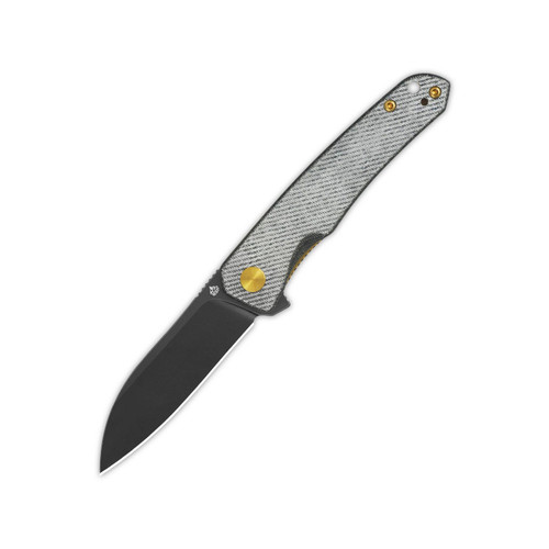 QSP Otter Sandvik 14C28N, black, Handle: Denim micarta QS140-F2