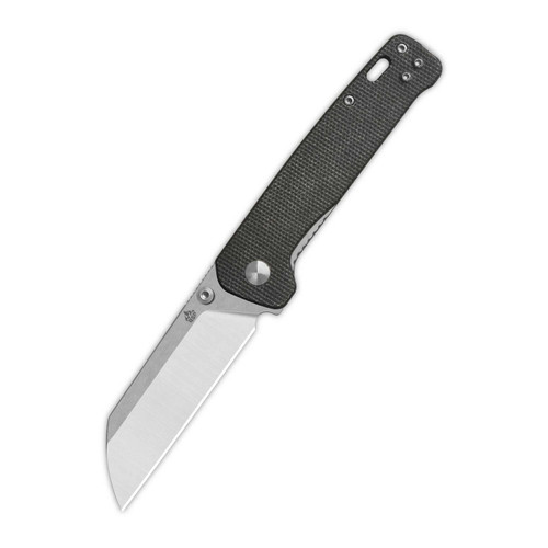 QSP Penguin V2 D2, 2 tone finish stonewash - satin, Handle: Dark brown micarta QS130V2-A1