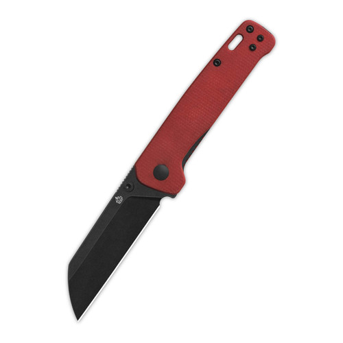 QSP Penguin V2 D2, black stonewash, Handle: Red micarta QS130V2-D2