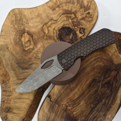 MCNEES KNIVES 3.75 DIXON HONEYCOMB BRONZE, STONEWASHED HARDWARE SIMS1T2376