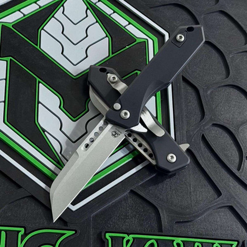 HERETIC KNIVES JINN MANUAL BATTLEWORN BLADE BLACK CHASSIS H213-5A