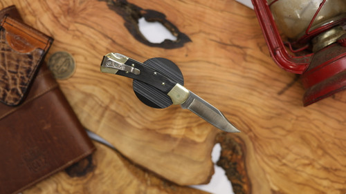BUCK 112 SLIM ELITE MAGNACUT EBONY BRASS HANDLE CLIP POINT BLADE 14260