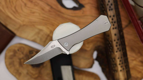 AUXILIARY MANUFACTURING POCKET BOWIE XL FRAME LOCK FULL TI, 4” BLADE AUX-006TIBOWIEXL