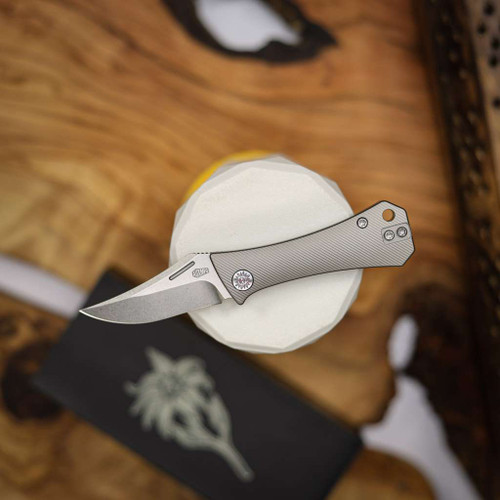 AUXILIARY MANUFACTURING POCKET BOWIE SLIPJOINT FULL TI AUX-007BOWIESLIP