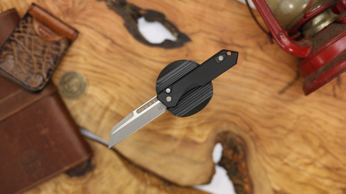 HERETIC KNIVES JINN AUTO BATTLEWORN BLADE BLACK CHASSIS