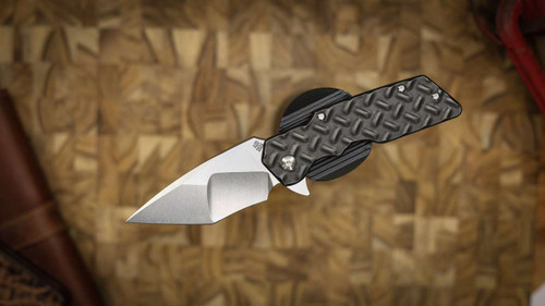 ATTN 2 DETAIL MARK 1 GEN 4 LARGE STONEWASH SATIN MAGNACUT, HISSATSU COMPOUND GRIND, TITANIUM TREADPLATE, BLACKENED TI FINISH CCA2D26-3