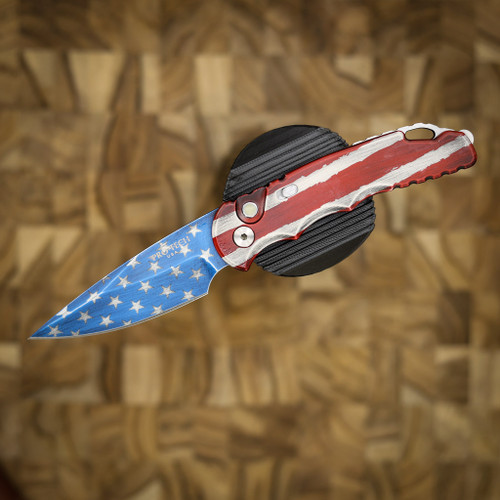 PROTECH KNIVES TR-5 PATRIOT USA FLAG, CERAKOTE, S35VN, SERIALIZED OF 175