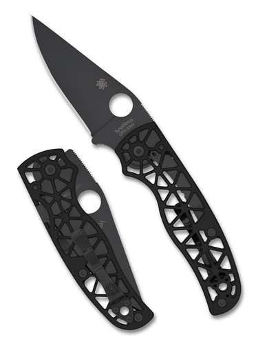 SPYDERCO EDGERATI BLACK ALUMINUM PLAINEDGE C266BKALBKP