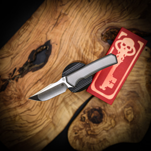 Chaves Knives Arison Street - Sam Tran Designed Stonewash M390 Drop Point EDC Knife with Integral Belt Finish