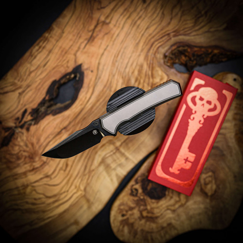 Chaves Knives Arison Street Sam Tran Design Red Label Magnetic Integral Bright Stonewash DLC Drop Point ST-12B1-1G1A-11A0-KBL!