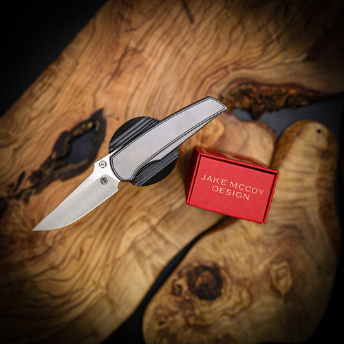 Chaves Knives Disciple Street Jake McCoy Design - Stonewash Framelock Red Label Magnetic Integral Finish Drop Point Knife