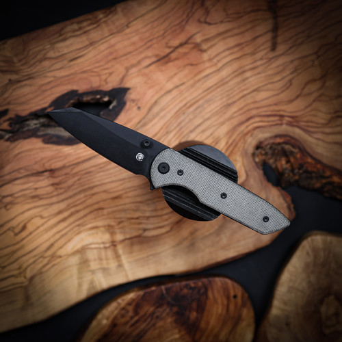Chaves Knives Arrestor  229  Black  PVD  Linerlock Blue Label Black Micarta BL  PVD  Sheepsfoot